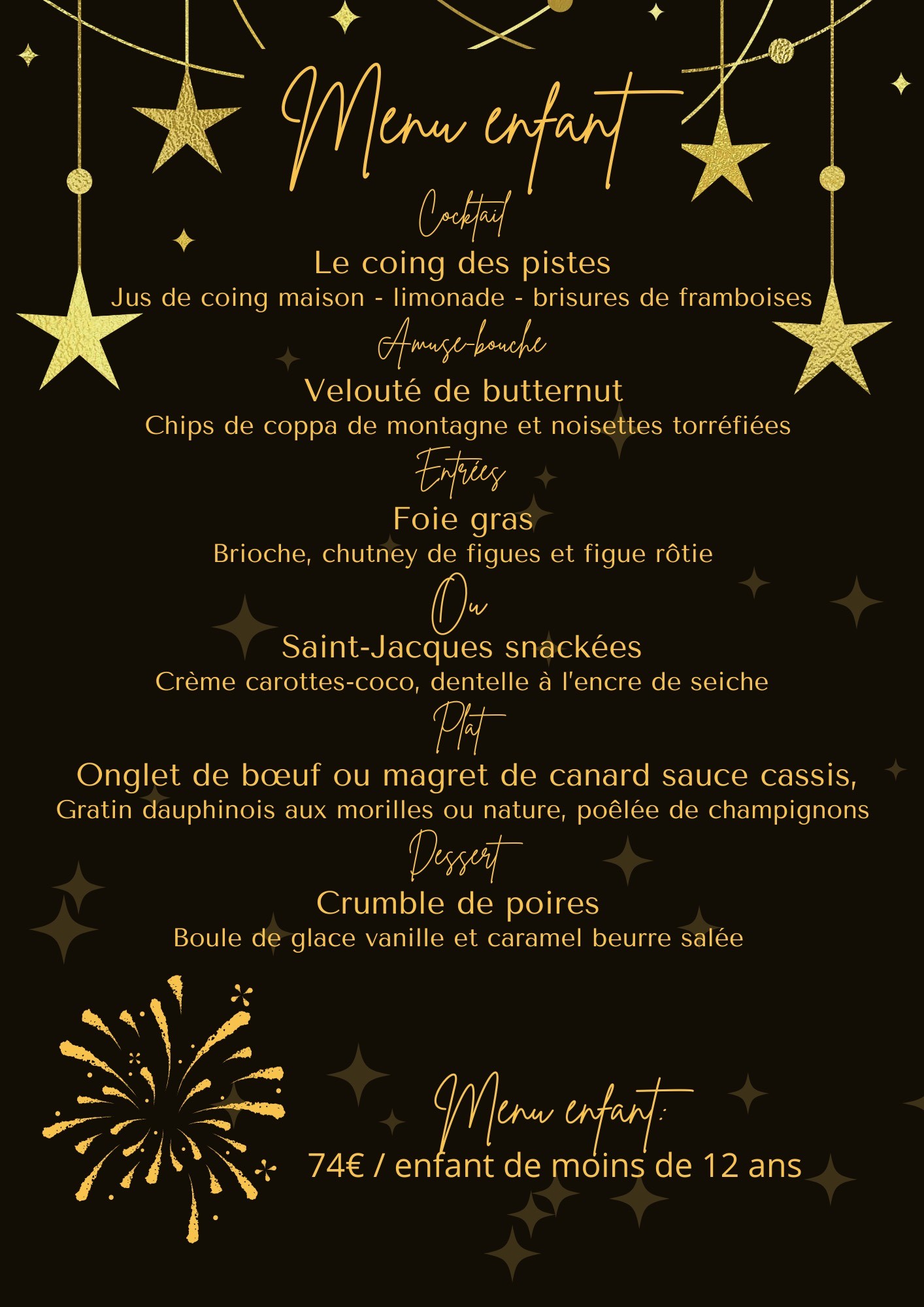 Menu De La Saint Sylvestre Au Refuge Toil Les Orres Provence